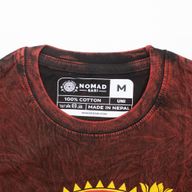 Nomad Sari Camiseta de algodón lavado a piedra - Mandala de dragón - Granate - Mediano
