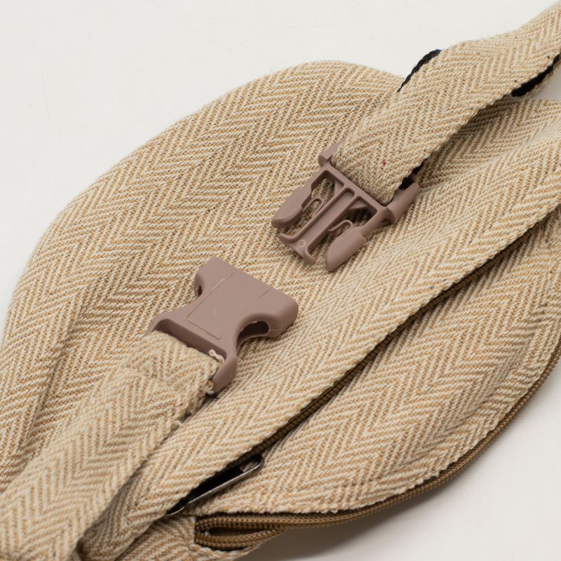 Bolsa tipo cinturón (o riñonera) de algodón y cáñamo - Natural