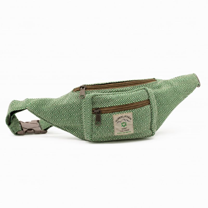 Bolso tipo cinturón de algodón y cáñamo (o riñonera) - Salvia