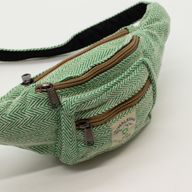 Bolso tipo cinturón de algodón y cáñamo (o riñonera) - Salvia