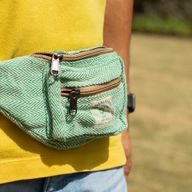 Bolso tipo cinturón de algodón y cáñamo (o riñonera) - Salvia