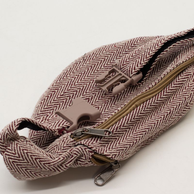 Bolso de estilo algodón cáñamo (tipo cinturón o riñonera) - Vino