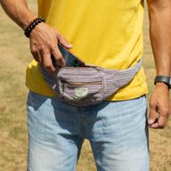 Bolso estilo cinturón de algodón cáñamo (o riñonera) - Azul