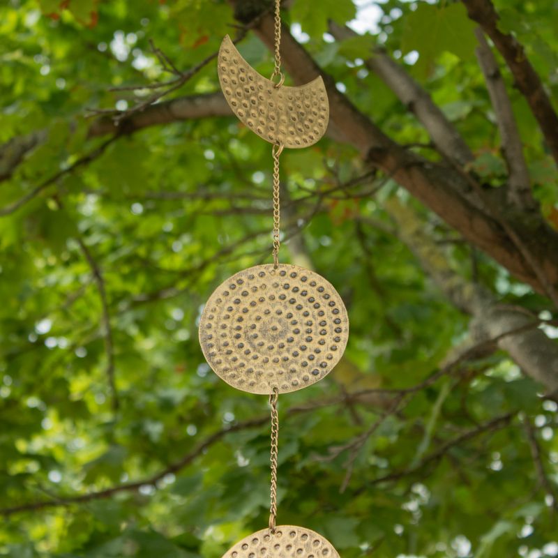 Campanillas indias - Colgante de latón con fases lunares y campana - 1 m