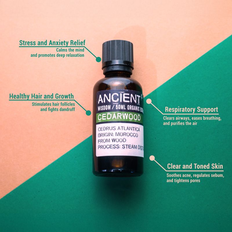 Aceite esencial orgánico de cedro del Atlas 50 ml