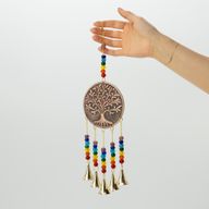 Campanillas indias - Árbol de la Vida Med - Cuentas de Chakra 5 Campanas - 10x36 cm