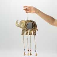 Campanillas indias - Espejo de elefante grande - 4 campanas - 24x60 cm