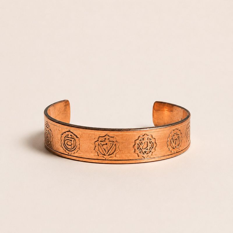 Pulseras de cobre macizo con grabados de afirmaciones (varias)