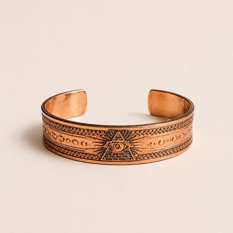 Pulseras de cobre macizo con grabados de afirmaciones (varias)