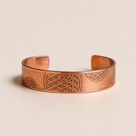 Pulseras de cobre macizo con grabados de afirmaciones (varias)