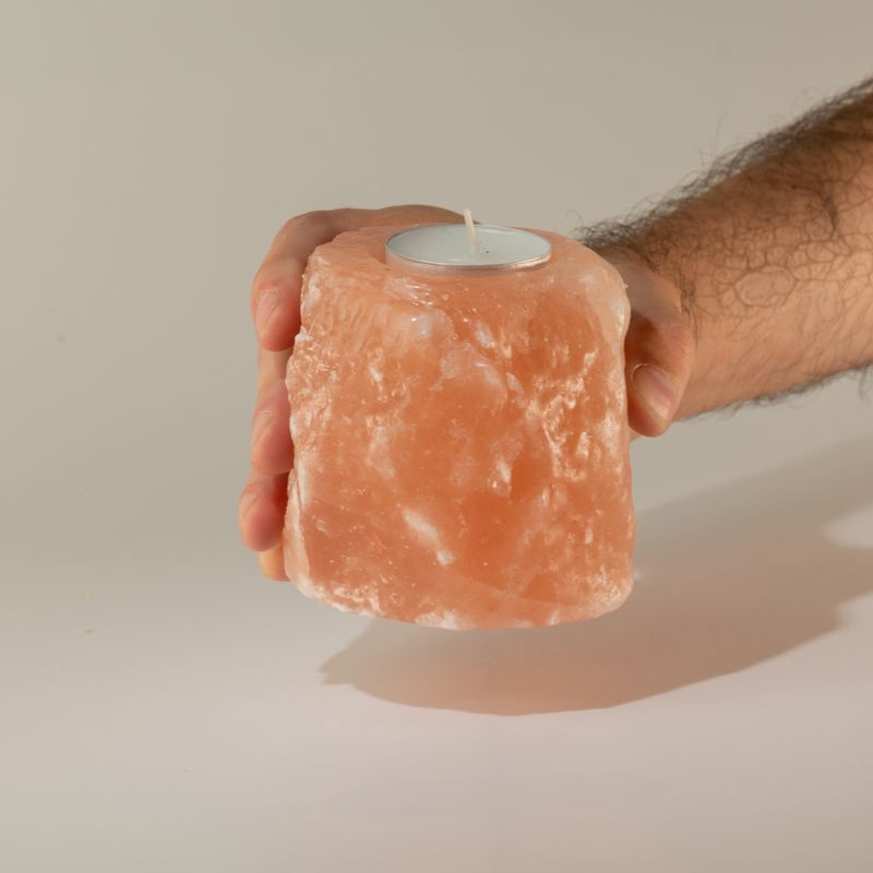 Portavelas de sal natural de calidad, 600-800 g