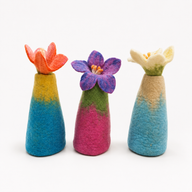 Jarrones de flores de fieltro (3 piezas surtidas)