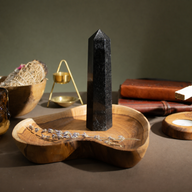 Punta obelisco de seis caras, piedra preciosa, aprox. 17 cm - Turmalina negra