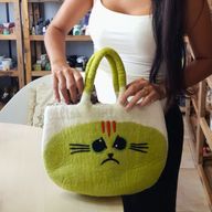 Bolso de fieltro del Gato Gruñón grande