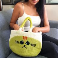 Bolso de fieltro del Gato Gruñón grande