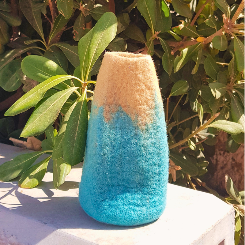 Jarrones de flores de fieltro (3 piezas surtidas)
