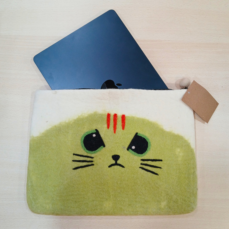 Funda de fieltro para portátil (hasta 14")  - Grumpy Cat