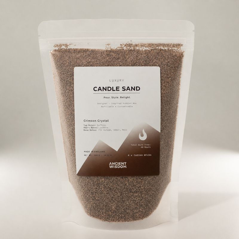 Arena perfumada para velas - Marrón moka - Cristal carmesí - 300 g