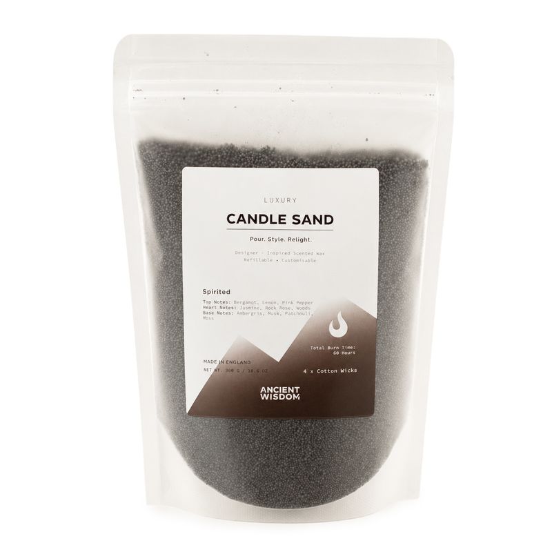 Vela perfumada color arena - Negro - Con espíritu - 300g