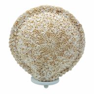 Lámpara bohemia de concha marina - concha de arte tallada, grande y redonda - 30 cm