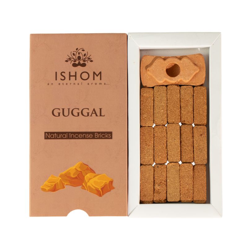 Paquete de 15 ladrillos de incienso naturales y un quemador - Guggal