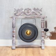 Gong mediano en soporte - 35 cm - Negro