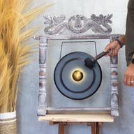 Gong mediano en soporte - 35 cm - Negro