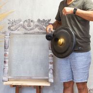 Gong mediano en soporte - 35 cm - Negro