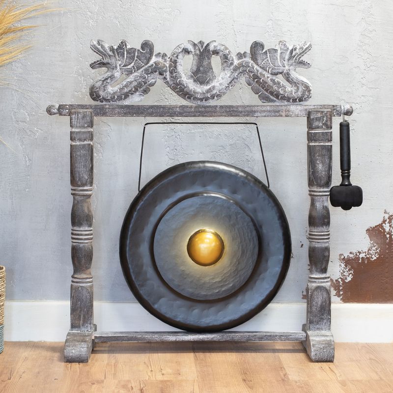 Gong mediano en soporte - 50 cm - Negro