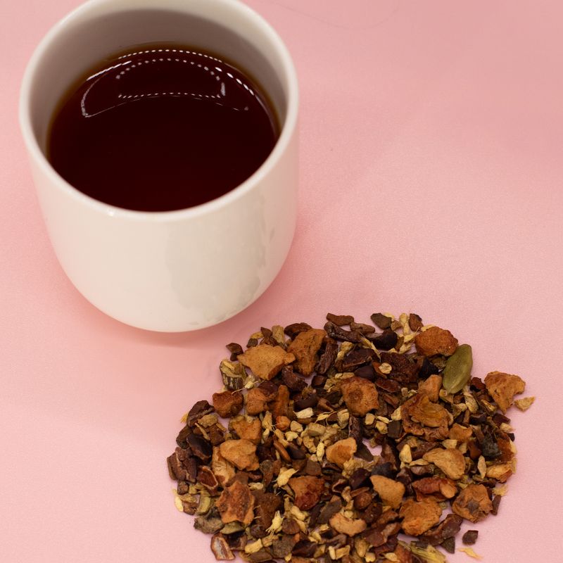 Infusión orgánica de chocolate caliente con chai