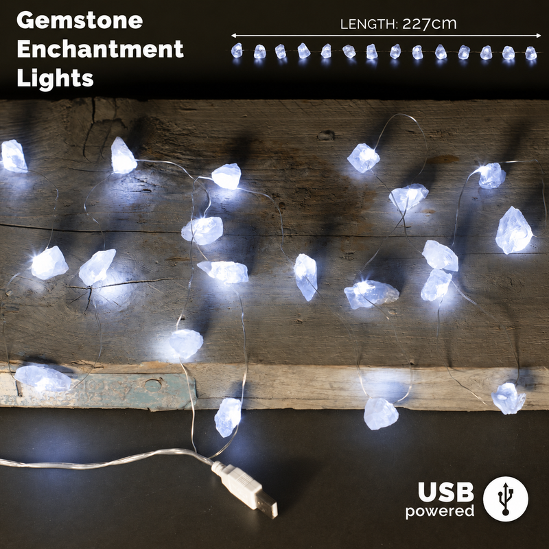 Venta al por mayor de luces con gemas de cuarzo