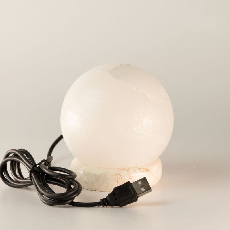 Lámpara de Sal USB en forma de bola blanca de calidad - 9 cm (multicolor)