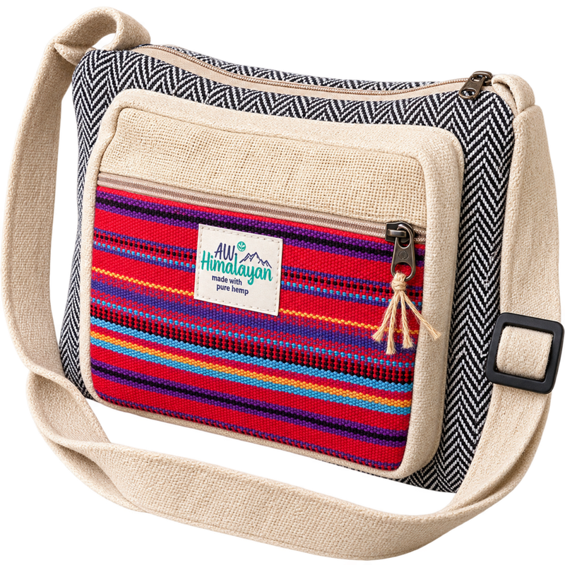 Bolso mensajero - cáñamo y algodón