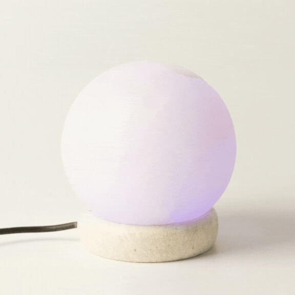 Lámpara de Sal USB en forma de bola blanca de calidad - 9 cm (multicolor)