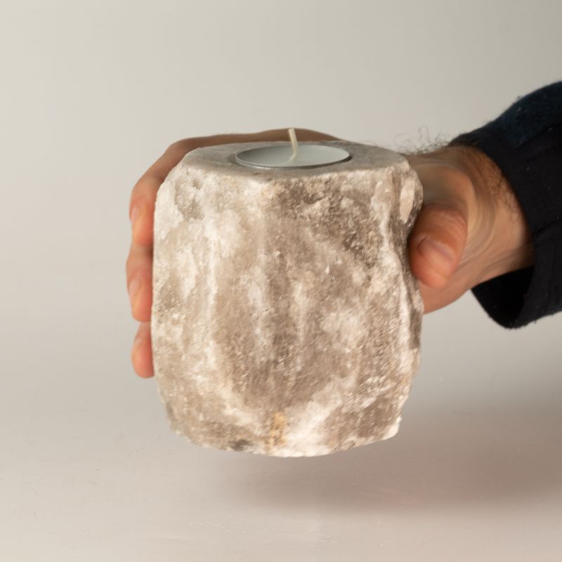 Portavelas de sal gris 600-800 g