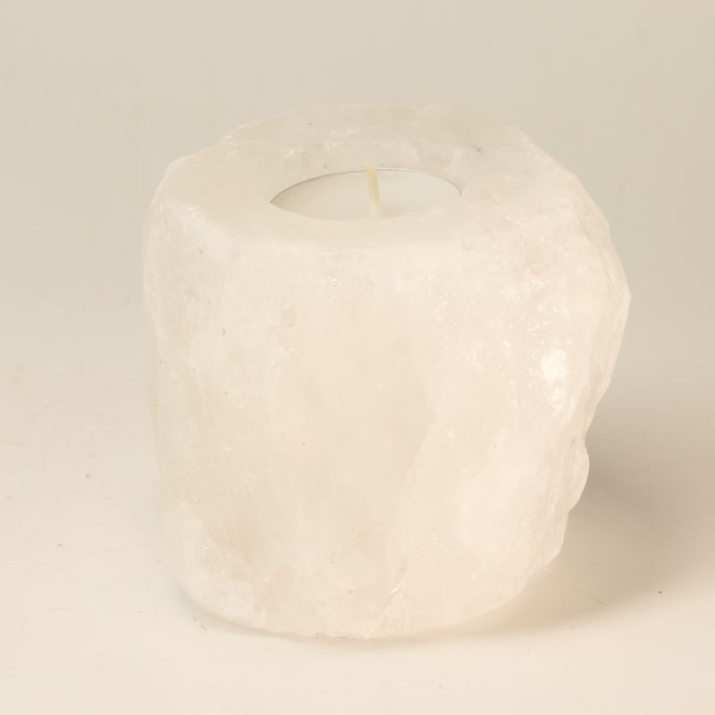 Portavelas de sal del Himalaya en roca de cristal 600-800 g