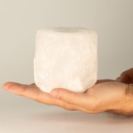 Portavelas de sal del Himalaya en roca de cristal 600-800 g
