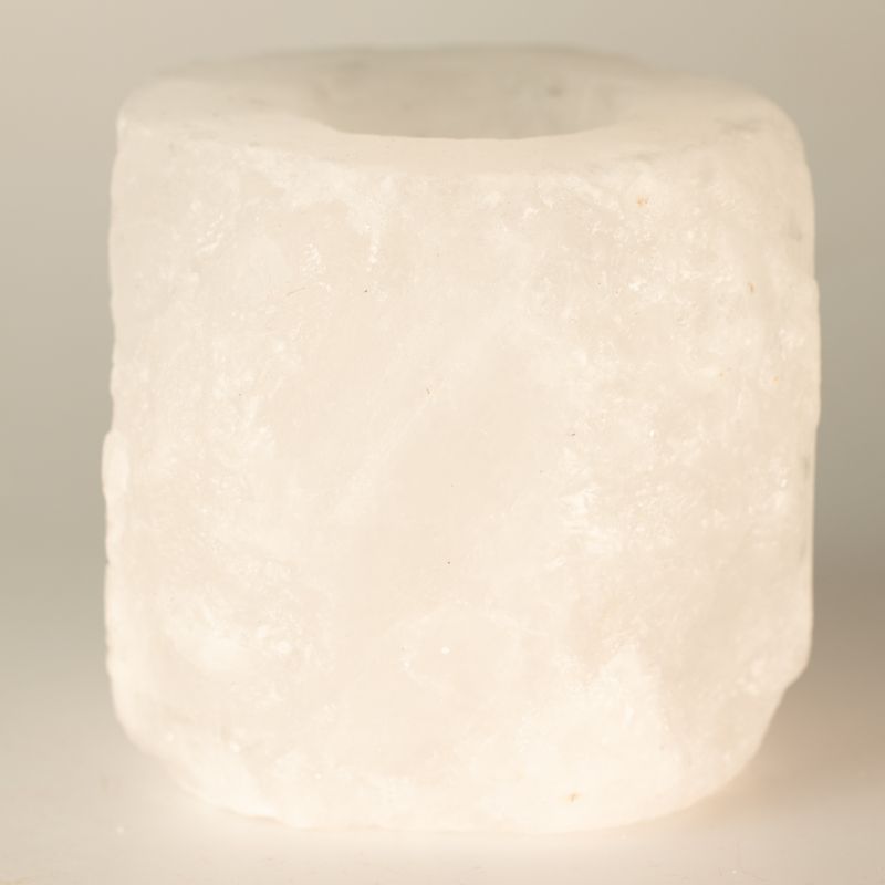 Portavelas de sal del Himalaya en roca de cristal 600-800 g