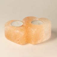 Portavelas de sal con doble corazón 1 kg