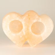 Portavelas de sal con doble corazón 1 kg