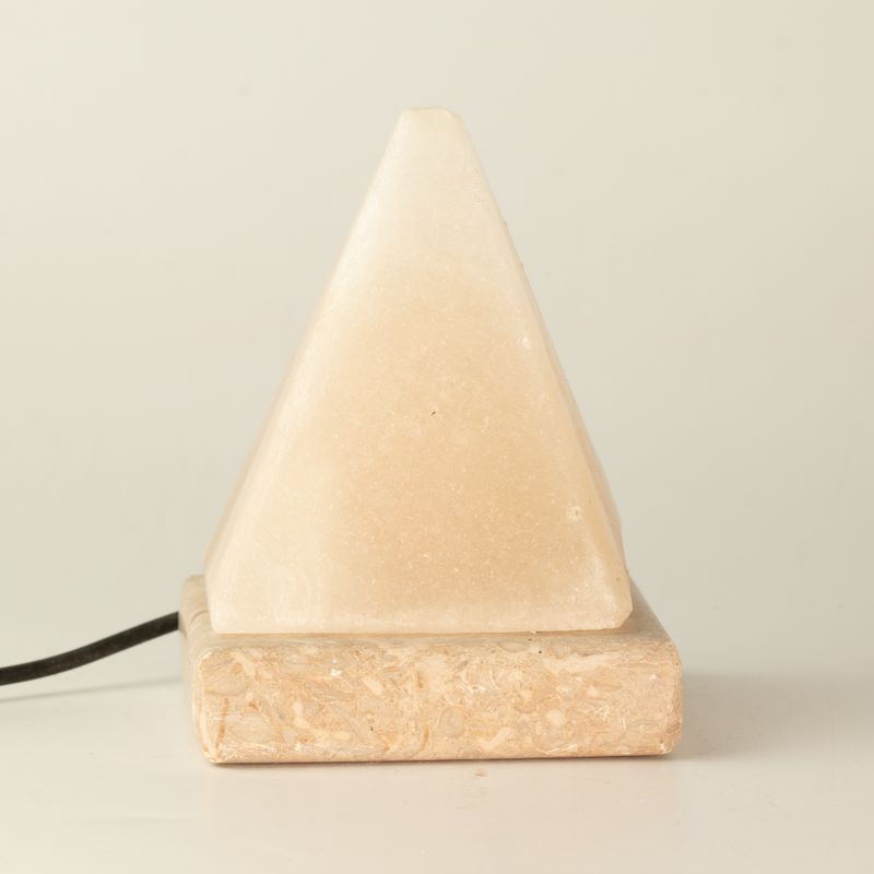 Lámpara de sal USB en pirámide blanca de calidad - 9 cm (multicolor)