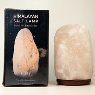 Lámpara de sal del Himalaya de roca cristalina - y base aprox. 8-10 kg