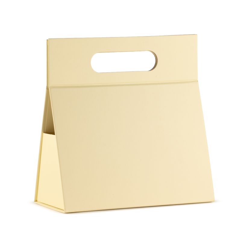 Caja de regalo plegable - Caja de mano (20x10x20 cm) - Marfil