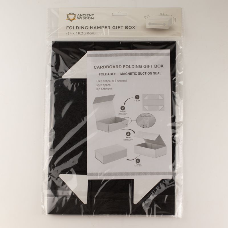 Caja de regalo plegable - cesta mediana (24x18.2x8cm) - Negro