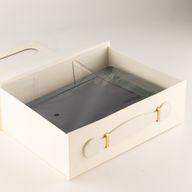 Caja de regalo plana - cesta mediana (24x18.2x8cm) - Blanco