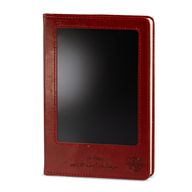 Cuaderno de Intenciones - Pantalla LCD Borrable - Efecto Cuero Rojo - Hoja de Latón - 80 Hojas