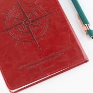 Cuaderno de Intenciones - Pantalla LCD Borrable - Efecto Cuero Rojo - Hoja de Latón - 80 Hojas