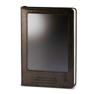 Cuaderno de Intenciones - Pantalla de limpieza LCD - Efecto cuero negro - Hoja de latón - 80 hojas