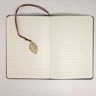 Cuaderno de Intenciones - Pantalla de limpieza LCD - Efecto cuero negro - Hoja de latón - 80 hojas