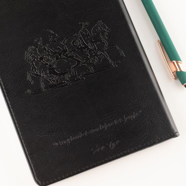 Cuaderno de intenciones tamaño A5 - Pantalla LCD que se limpia - Efecto cuero negro - 80 hojas